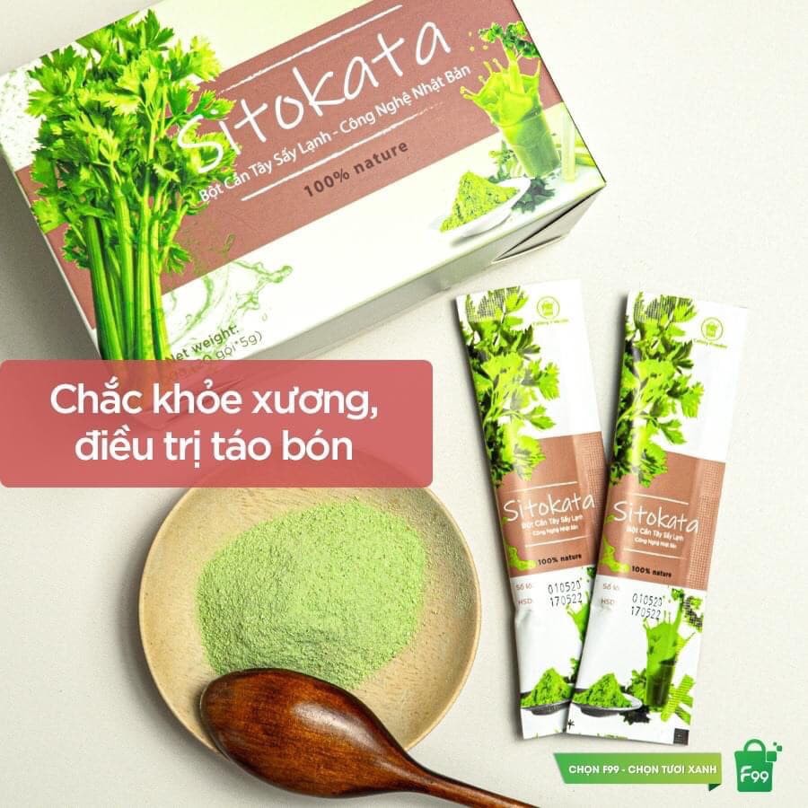 {Tặng quà} Bột cần tây Sitokata chính hãng – Hỗ trợ giảm cân, giảm mỡ máu, tăng nội tiết tố nữ (20 gói)
