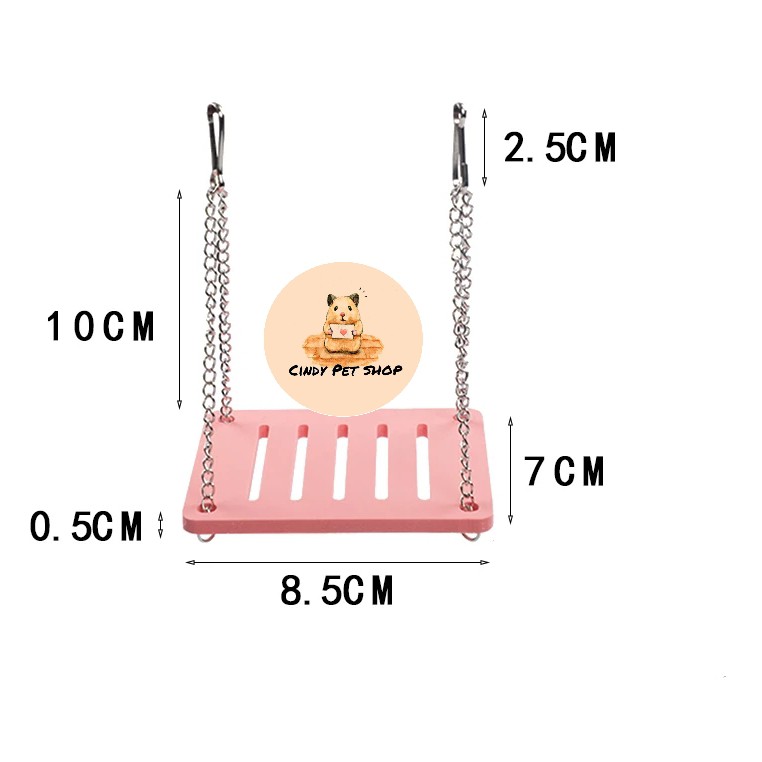 Xích đu gỗ nhựa đồ chơi cho Hamster, Sóc Bay Úc...