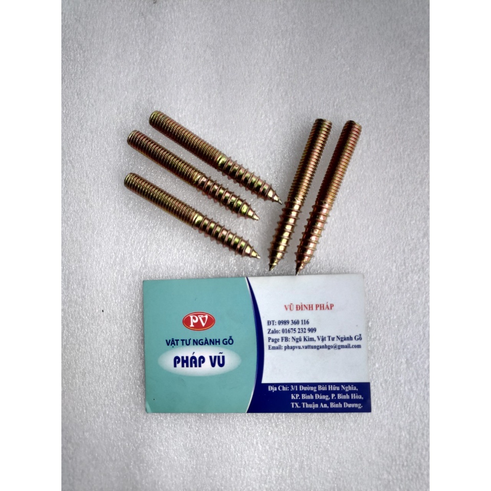 Ốc bulong hai đầu ren 6mm, 8mm  - ĐỦ KÍCH THƯỚC -