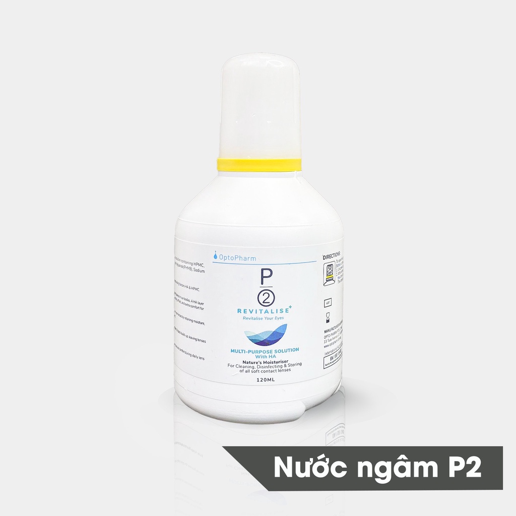 Nước ngâm kính áp tròng P2 Revitalise+ cấp ẩm 2 lớp cao cấp VIVIMOON 120 ml