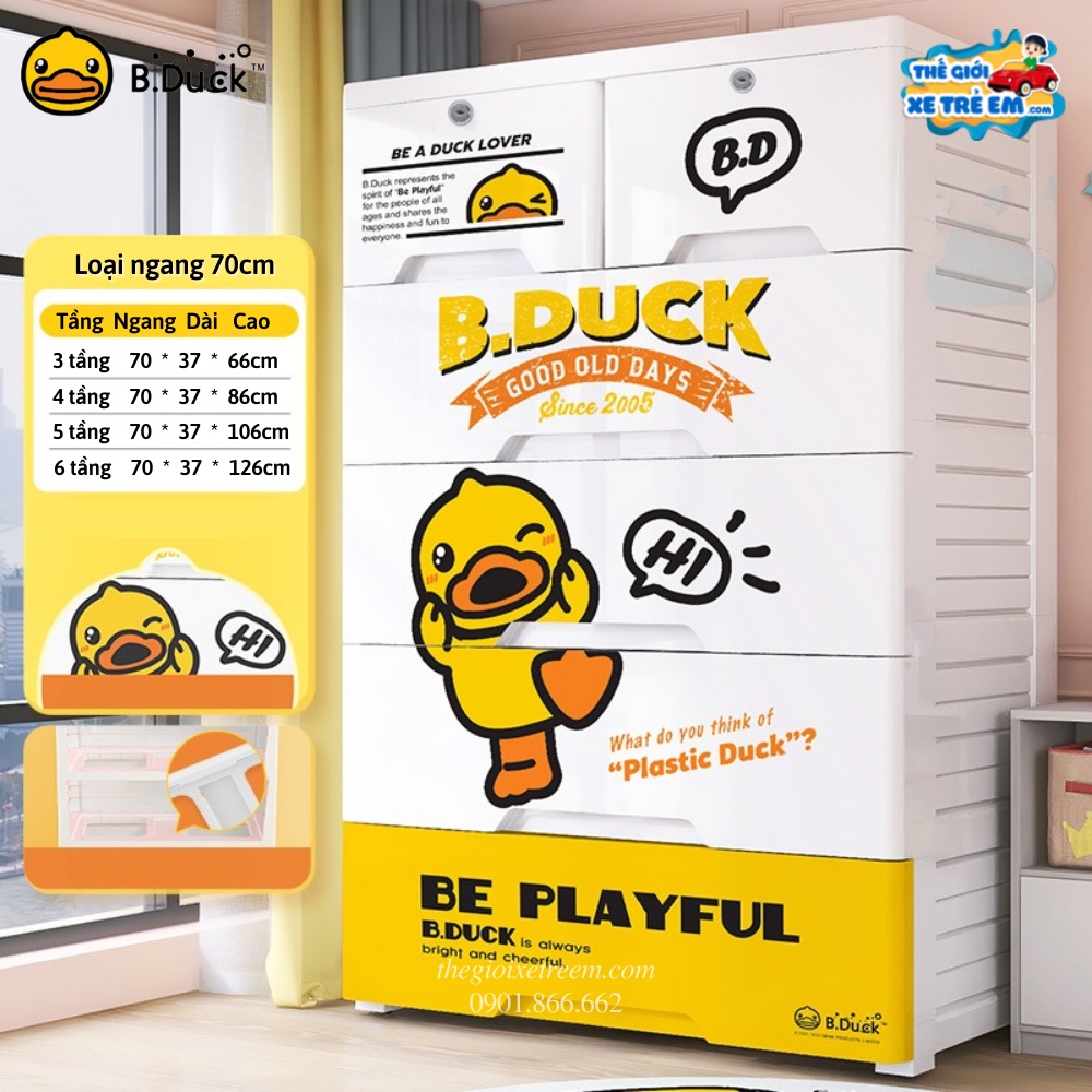 Tủ nhựa quần áo trẻ em B.Duck