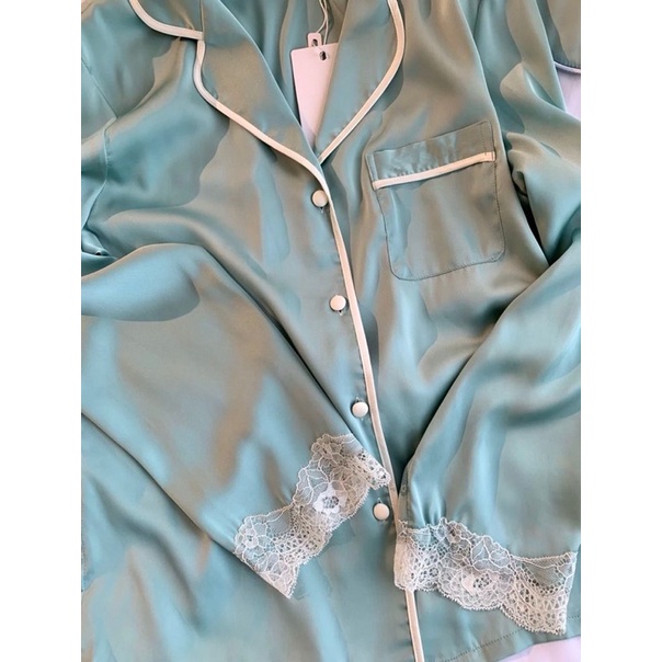 Bộ ngủ dài tay, bộ ngủ lụa cao cấp ⚡️FREE SHIP⚡️ Bộ lụa