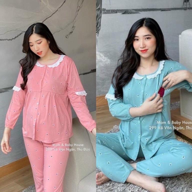 Bộ ĐỒ bầu - bộ mặc bầu và sau sinh có khóa mở ngực và chun chỉnh