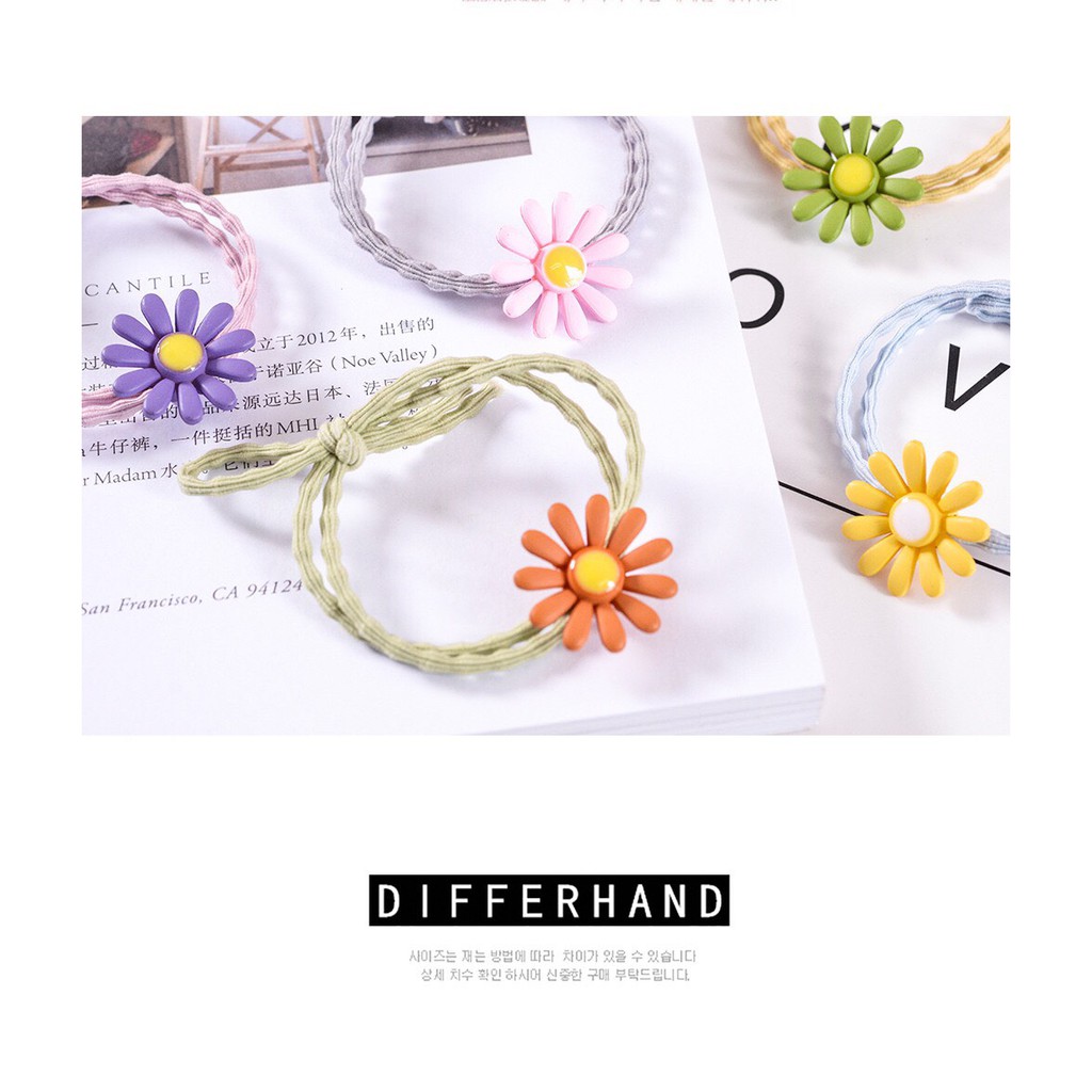 Dây cột tóc hoa cúc  Puha thời trang xinh xắn nhiều màu