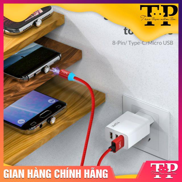 Cáp Sạc Nhanh Nam Châm TOPK Hỗ Trợ Các Dòng Máy 3A