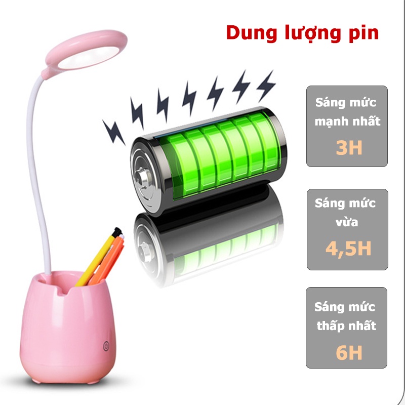 Đèn học để bàn tích điện chống cận kiêm loa Bluetooth cảm ứng tiện lợi