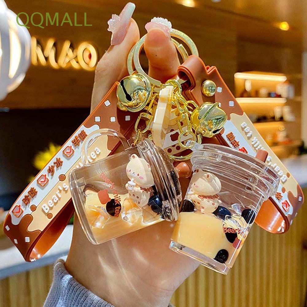 Móc Khóa Hình Ly Trà Sữa/Mèo Lấp Lánh Dễ Thương