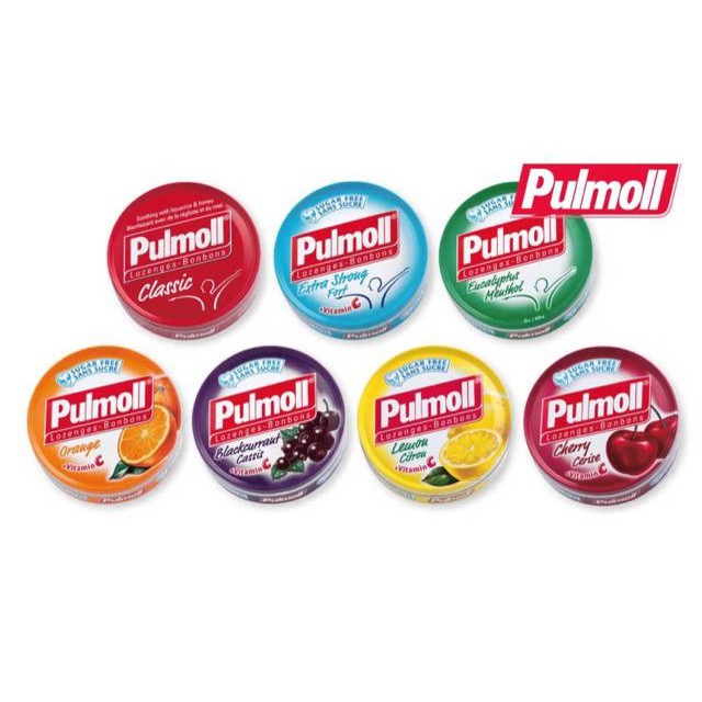 Kẹo Ngậm Ho, Giảm Đau Họng Không Đường Vị Trái Cây Pulmoll Đức (20g, 50g)