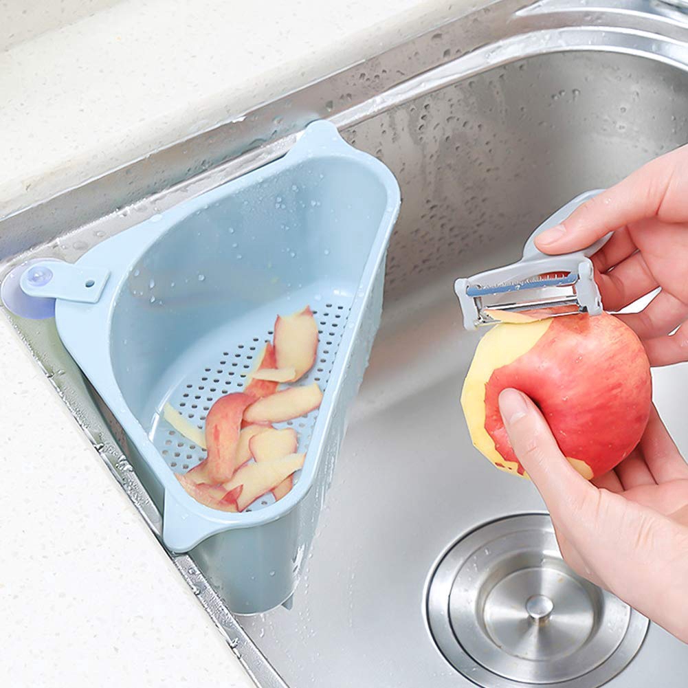 Khay lọc rác hình tam giác treo góc bồn rửa chén/nhà tắm tiết kiệm không gian