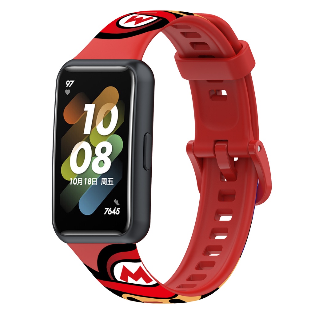 Dây Đeo Silicon Họa Tiết Rằn Ri Thời Trang Cho Đồng Hồ Thông Minh Huawei band 7