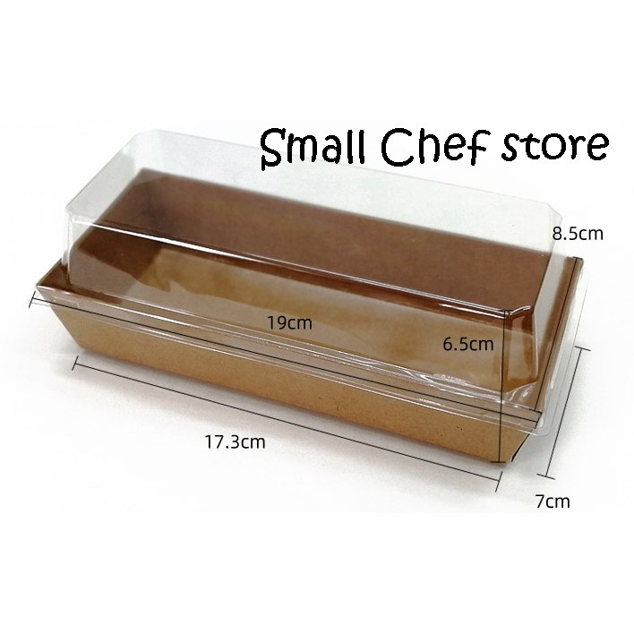 Set 10 hộp chữ nhật giấy Kraft màu nâu hoặc trắng đựng bánh kẹo nắp trong 17.3 x 7cm