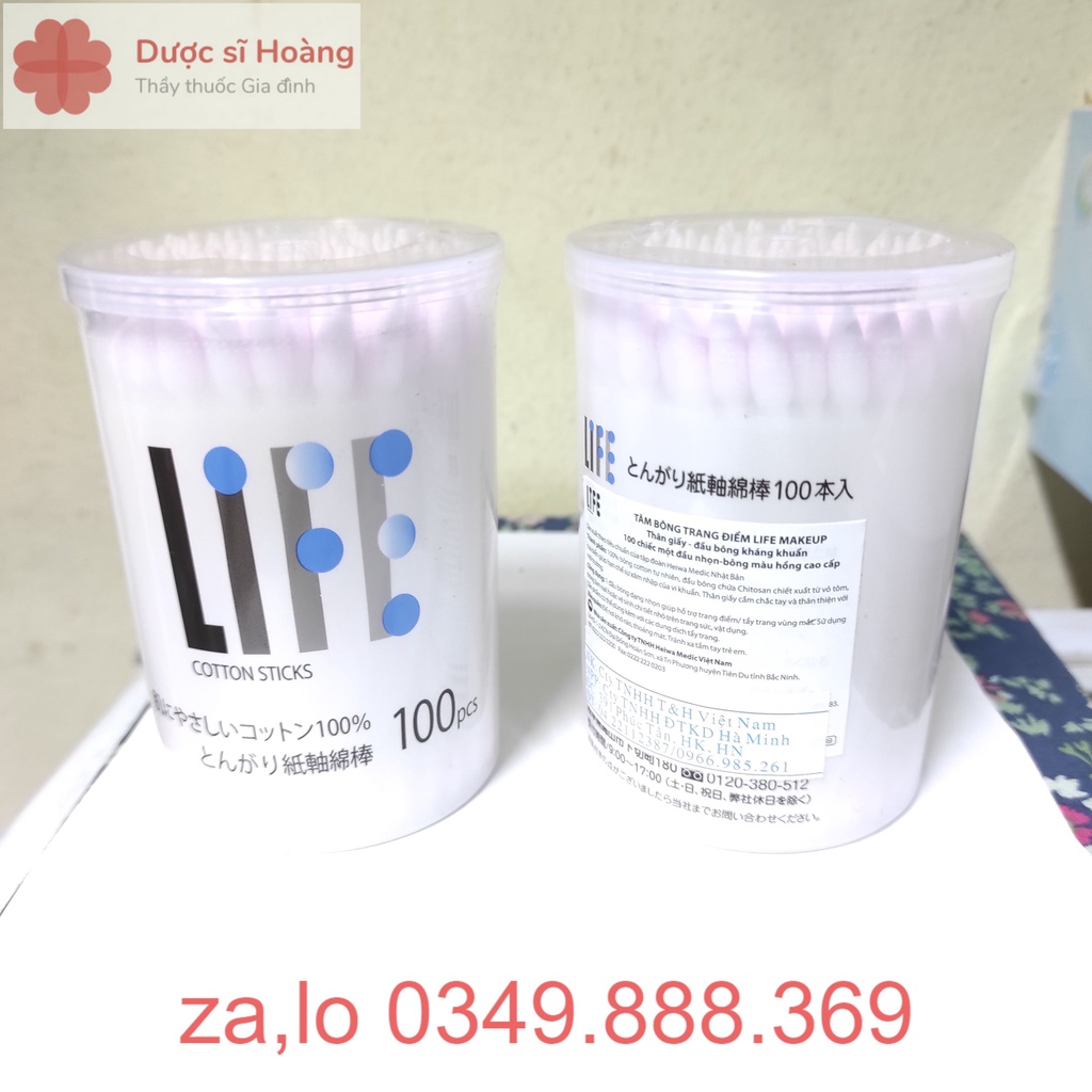 Tăm Bông Trang Điểm LIFE MAKEUP 100pcs  Cao Cấp