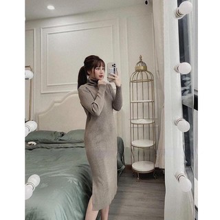 🎀VÁY LEN CỔ LỌ XẺ TÀ