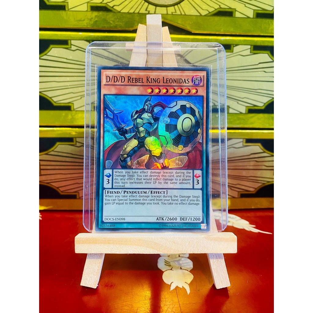[ Dưa Hấu Yugioh ] Lá bài thẻ bài D/D/D Rebel King Leonidas - Super Rare - Tặng bọc bài nhựa bảo quản