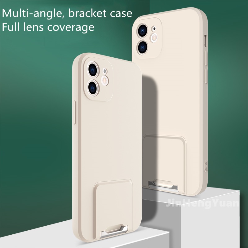 Ốp điện thoại silicon dẻo mềm có giá đỡ ẩn thích hợp cho iphone 11 12 x xs pro max 7 8 plus