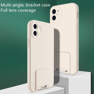 Ốp điện thoại silicon dẻo mềm có giá đỡ ẩn thích hợp cho iphone 11 12 x xs pro max 7 8 plus
