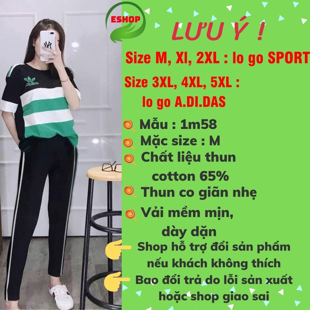 Đồ bộ nữ đồ mặc nhà đồ ngủ thể thao bigsize 45 -85kg Đồ bộ thun nữ đẹp quần dài thu đông dễ thương AD03 ESHOP