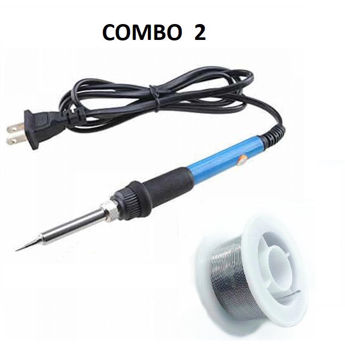 Mỏ hàn thiếc màu xanh điều chỉnh nhiệt độ tq936 60W, Tay hàn nhiệt 936+ Nhựa thông + Thiếc + Mũi hàn + Đế gác + Bọt biển
