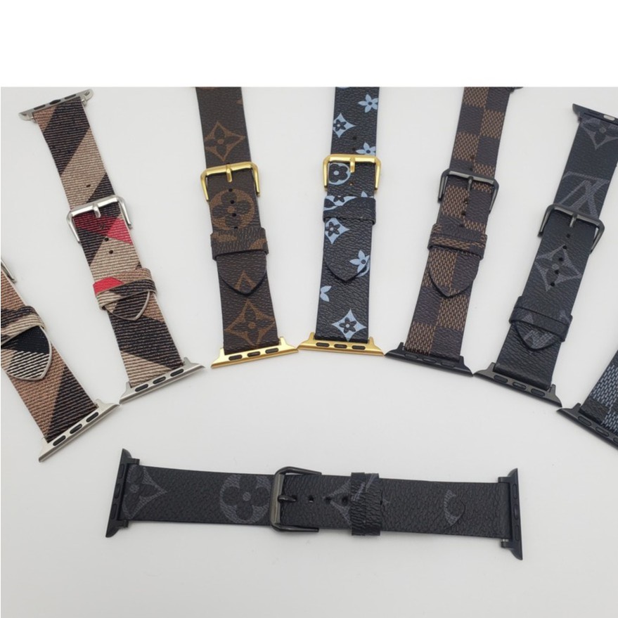 Mẫu Dây Đeo LV Apple Watch Strap 38/40mm 42/44mm Thiết Kế Thời Trang Bằng Da Mềm Bền Cho iWatch Series SE 1/2/3/4/5/6