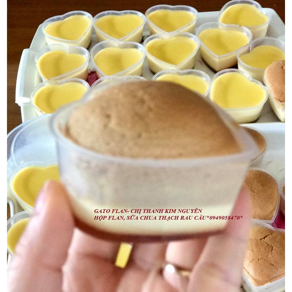 50 Hộp Flan, cốc caramel , thạch rau câu, sữa chua trái tim hàng Vĩnh Trường