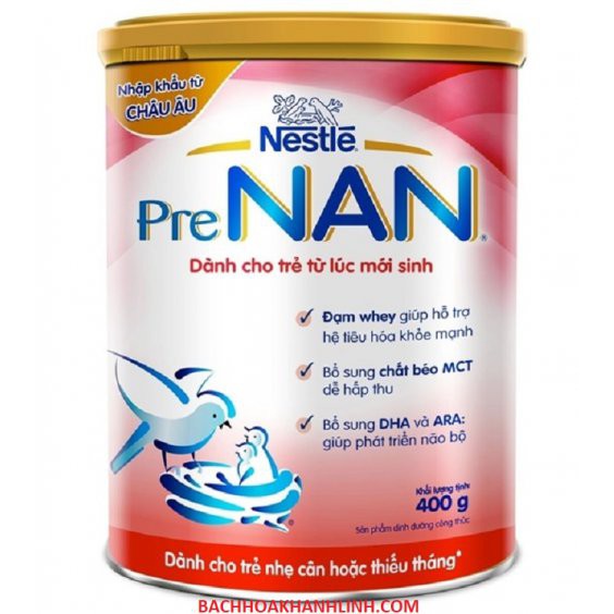 Sữa Nestle PreNAN dành cho bé nhẹ cân và thiếu tháng 400Gram