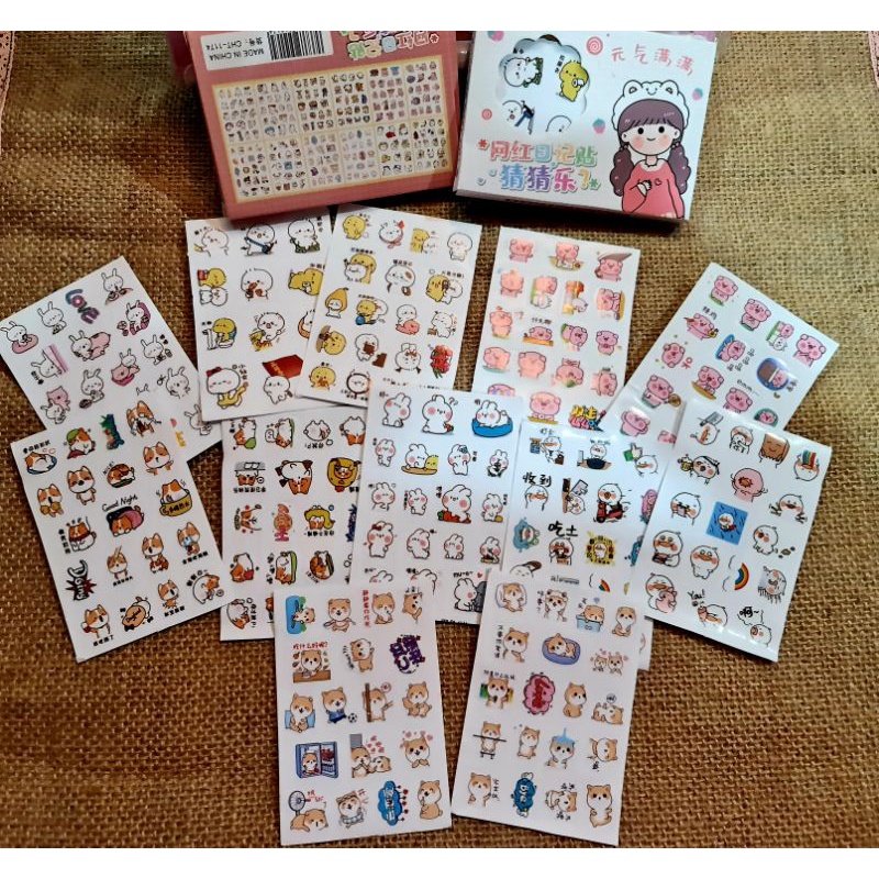 Hộp 12 tờ sticker hình động vật dễ thương mã CHT-1174