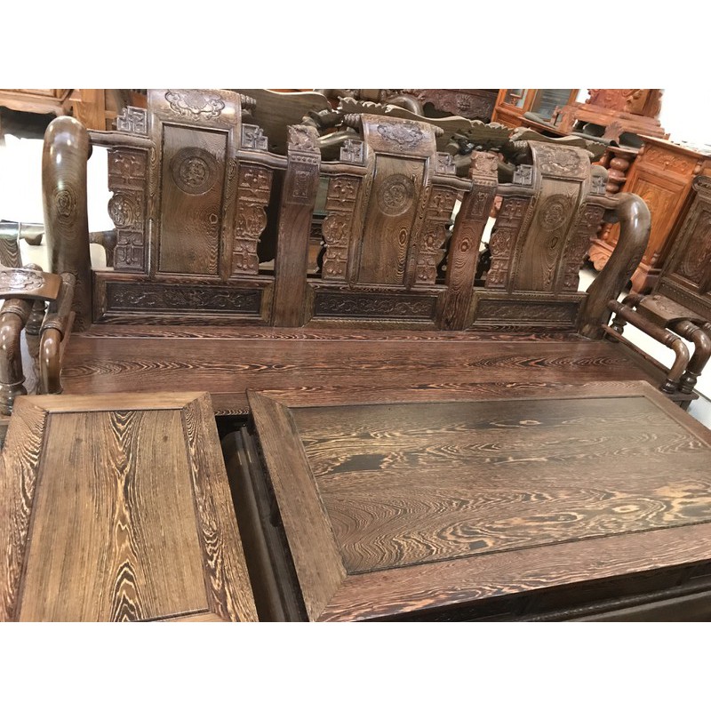 Bộ bàn ghế tần thủy hoàng gỗ mun đuôi công