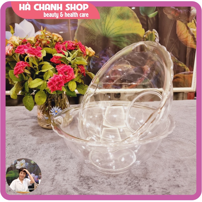 Bát Rửa Mặt Spa Hình Tròn Bát Đựng Nước Chậu Rửa Mặt Phong Cách Hàn Quốc Bằng Nhựa Trong Suốt Đáy Sâu