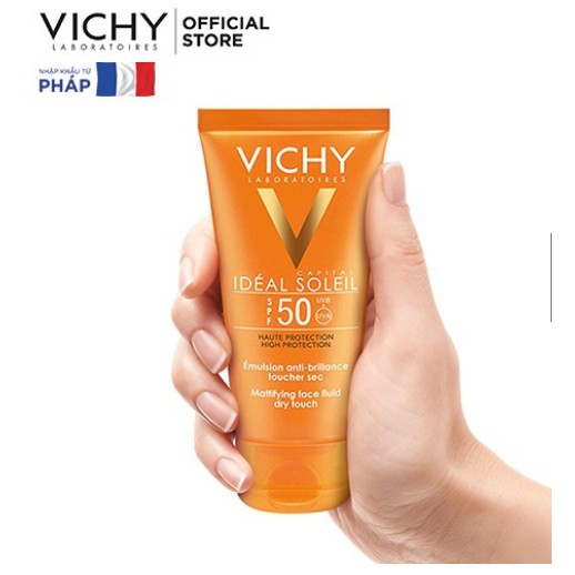 Vichy - Kem Chống Nắng Cập Nhật Mẫu Mới Nhất Kiềm Dầu Cực Tốt không nhờn rít SPF 50 UVA +UVB - Cam Kết Chính Hãng 50ml