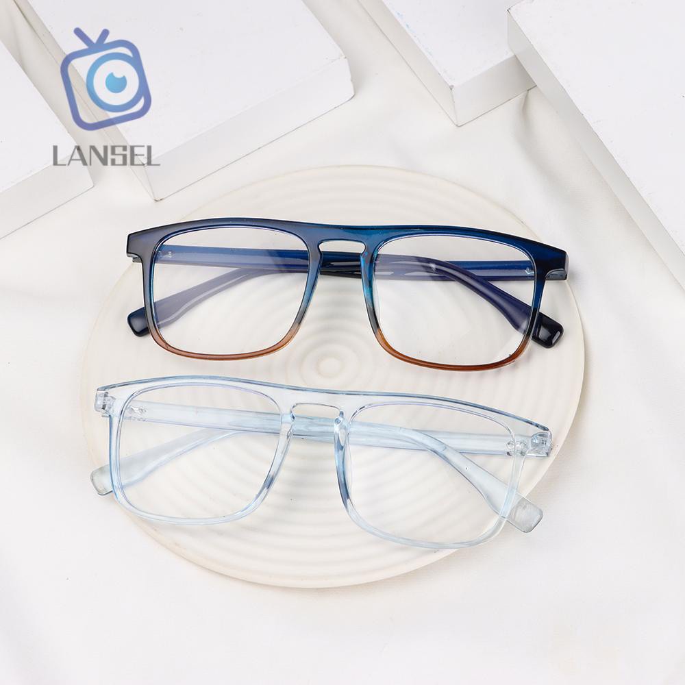 Mắt Kính Gọng Vuông Màu Thạch Nhẹ Chống Ánh Sáng Xanh Thời Trang Cổ Điển Cho Nam Và Nữ Bảo Vệ Mắt Máy Tính