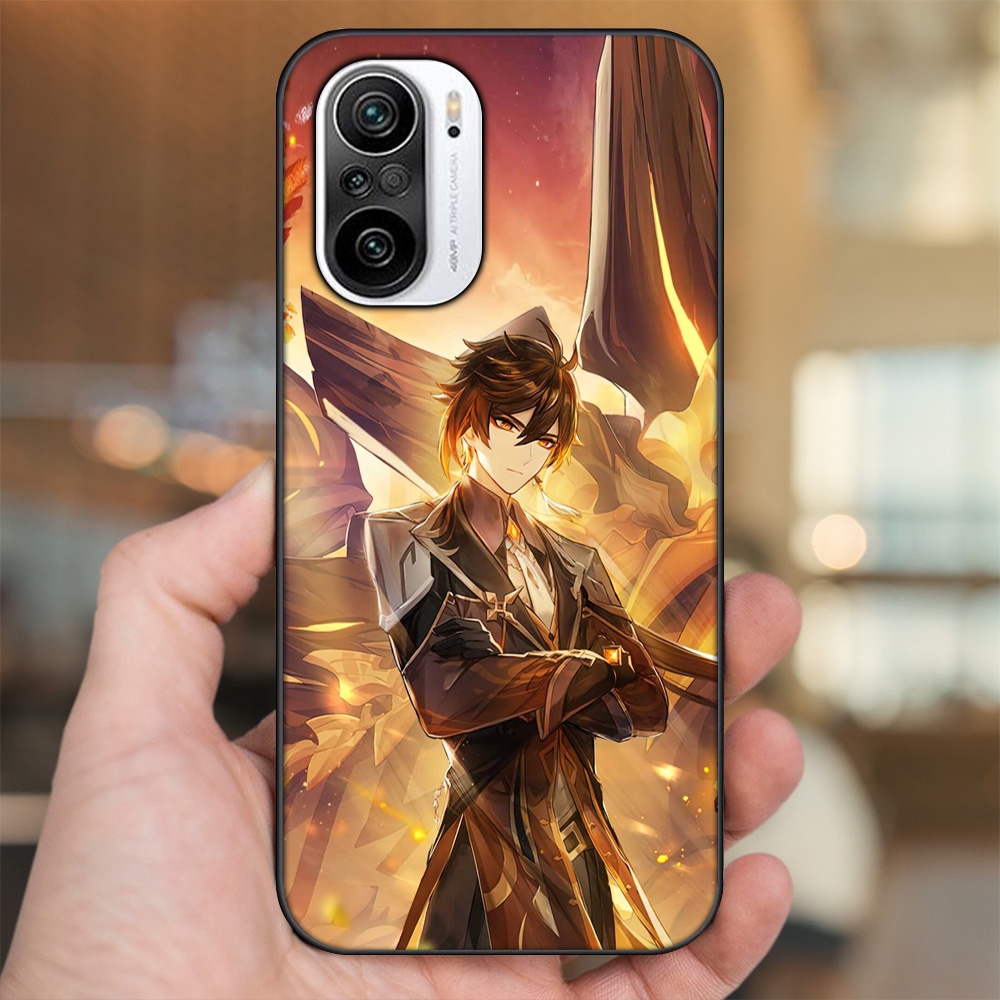 Ốp lưng Xiaomi K40 viền đen in hình Zhongli Genshin Impact