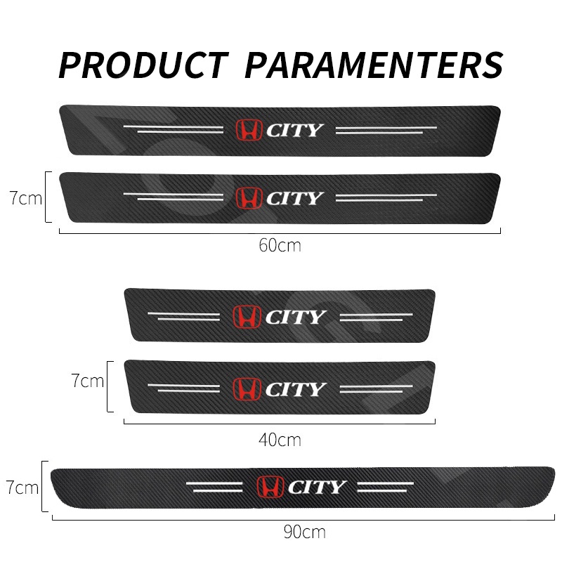 Miếng Dán Trang Trí Cửa Xe Hơi Chống Trầy Xước Bằng Sợi Carbon Cho Honda City