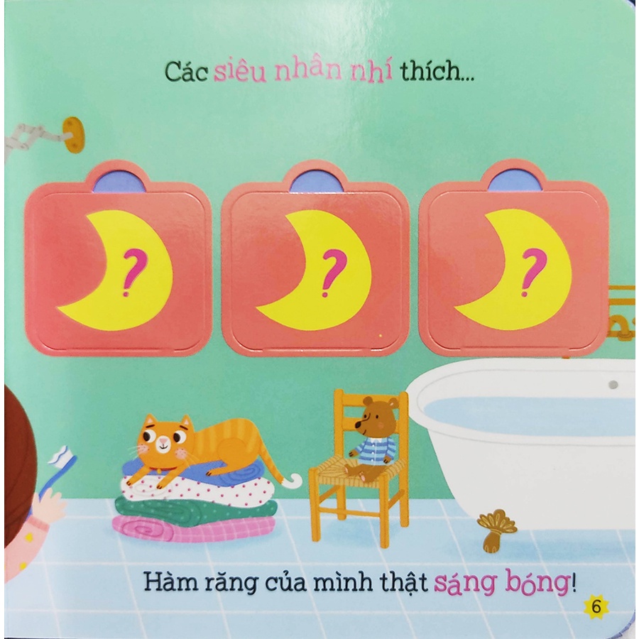 Sách thiếu nhi Lift the flap Lật mở khám phá Bé ngăn nắp, đi ngủ đúng giờ