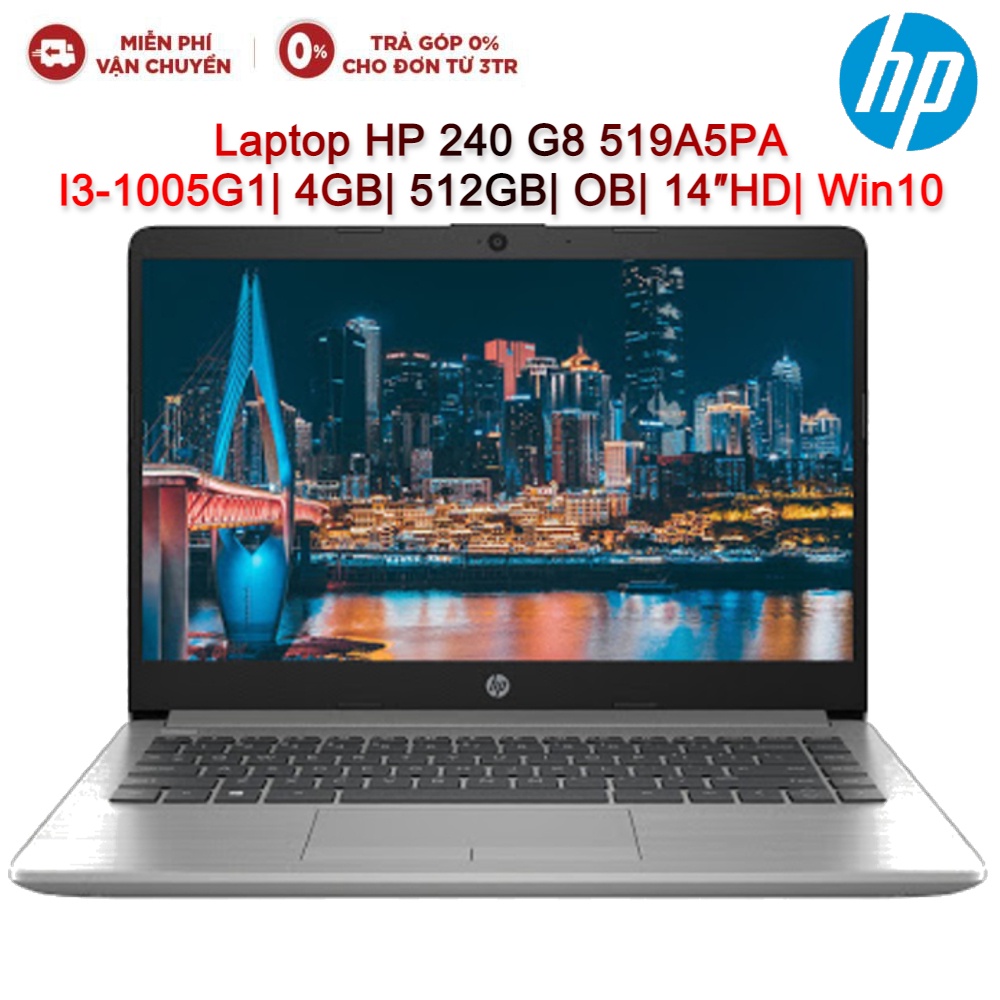 Laptop HP 240 G8 519A5PA I31005G1| 4GB| 512GB| OB| 14″HD| Win10