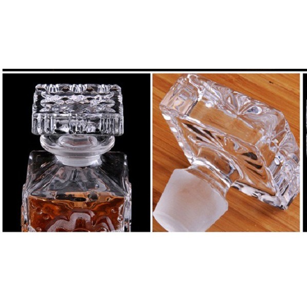 Bình Rượu Thủy Tinh Dáng Eo 800ml, Chai Đựng Rượu Thủy Tinh