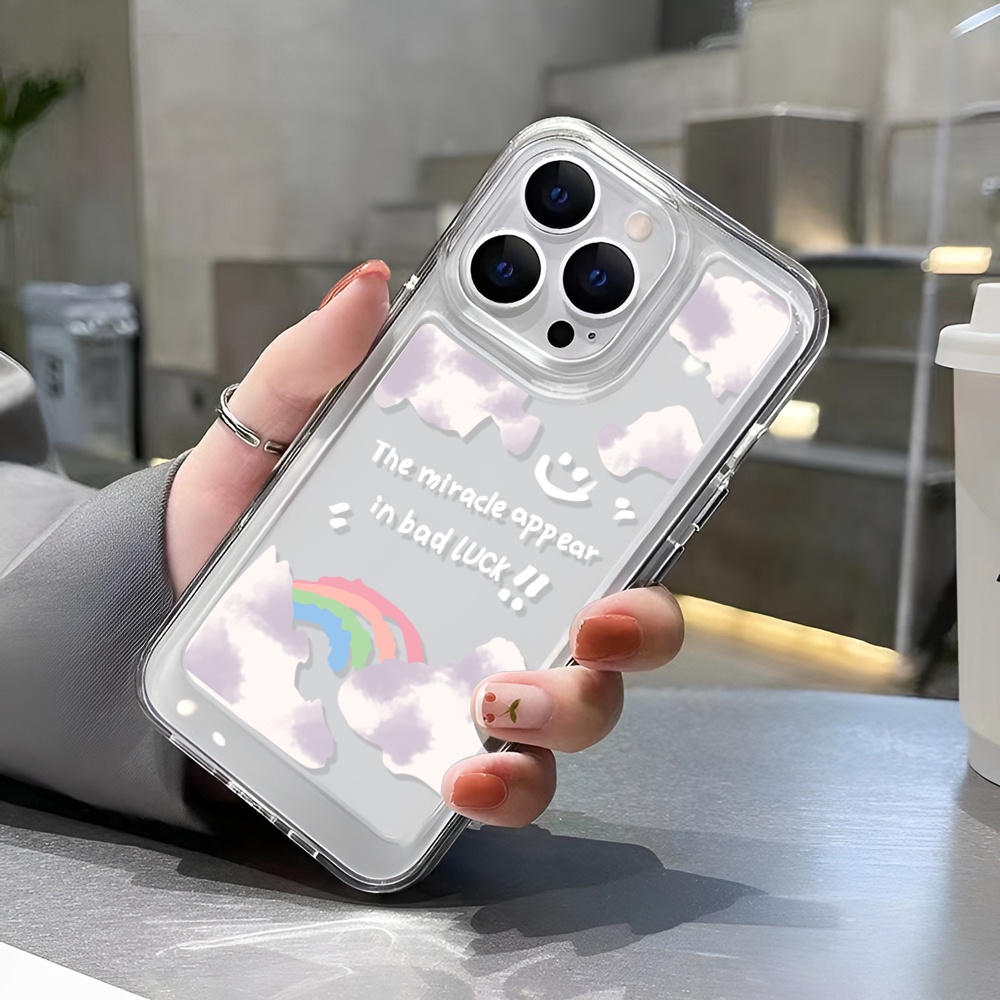 Ốp Điện Thoại Trong Suốt Họa Tiết Cầu Vồng Cho iphone 14 Pro Max Plus 13 11 12 7Plus X XR XS Max 7 8 SE 2020