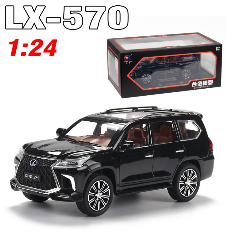 Xe mô hình ô tô Lexus LX570 tỉ lệ 1:24 xe đồ chơi trẻ em bằng kim loại có âm thanh và đèn