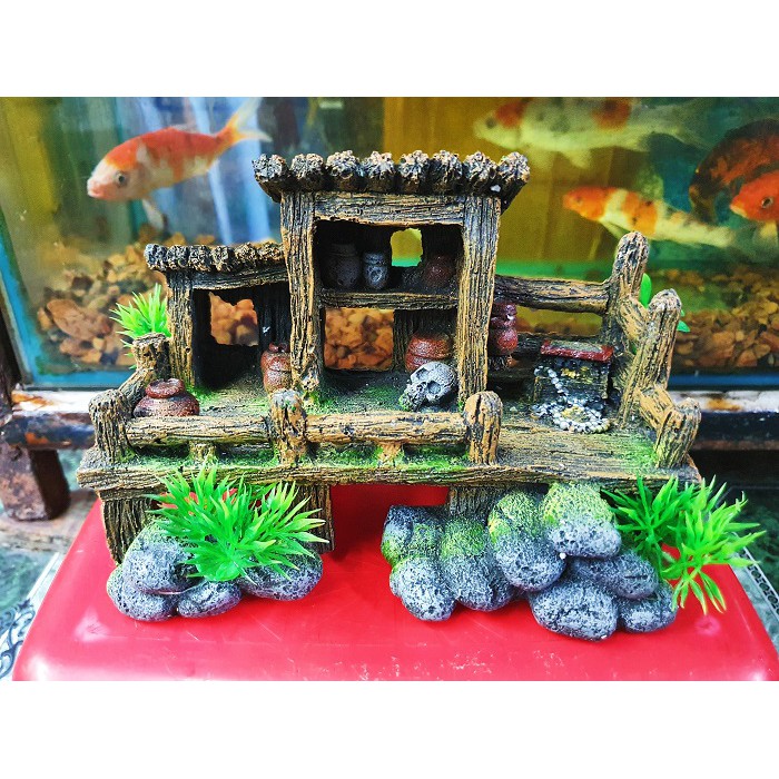 CẢNH TRANG TRÍ HỒ CÁ NON BỘ 20X10X14CM