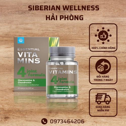 Hỗ trợ tăng dịch nhờn cho khớp Essential Vitamins Glucosamine &amp; Chondroitin Siberian Wellness