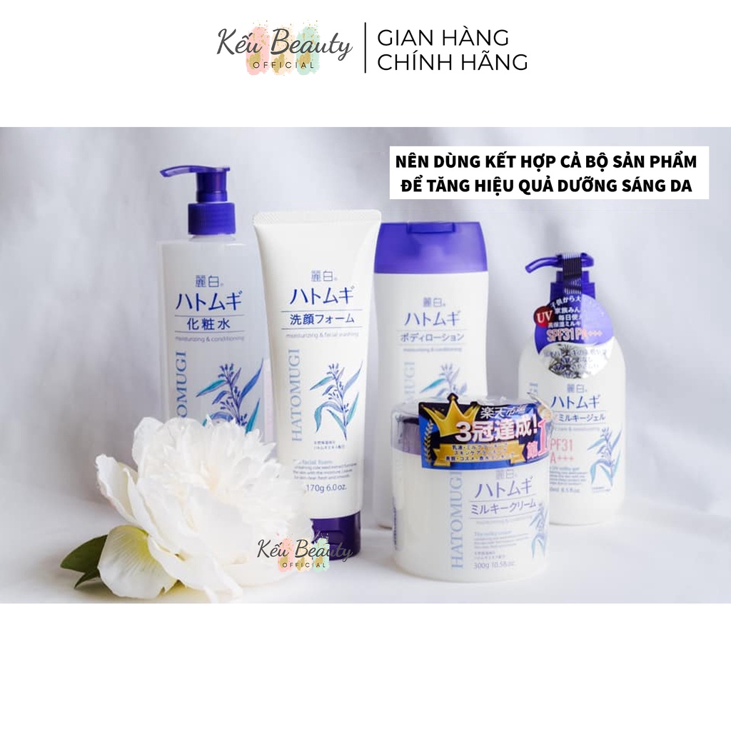 Nước Hoa Hồng Làm Sạch, Cấp Ẩm, Dưỡng Trắng Da, Mờ Thâm Reihaku Hatomugi Moisturing &amp; Conditioning Lotion 500ml