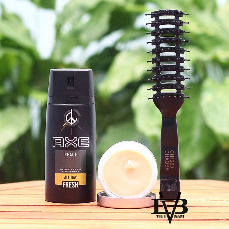 [COMBO + TẶNG] sản phẩm sáp vuốt tóc nam Hanz De Fuko Claymation + Xịt khử mùi AXE 150ml - Tặng kèm lược tạo kiểu Chaoba