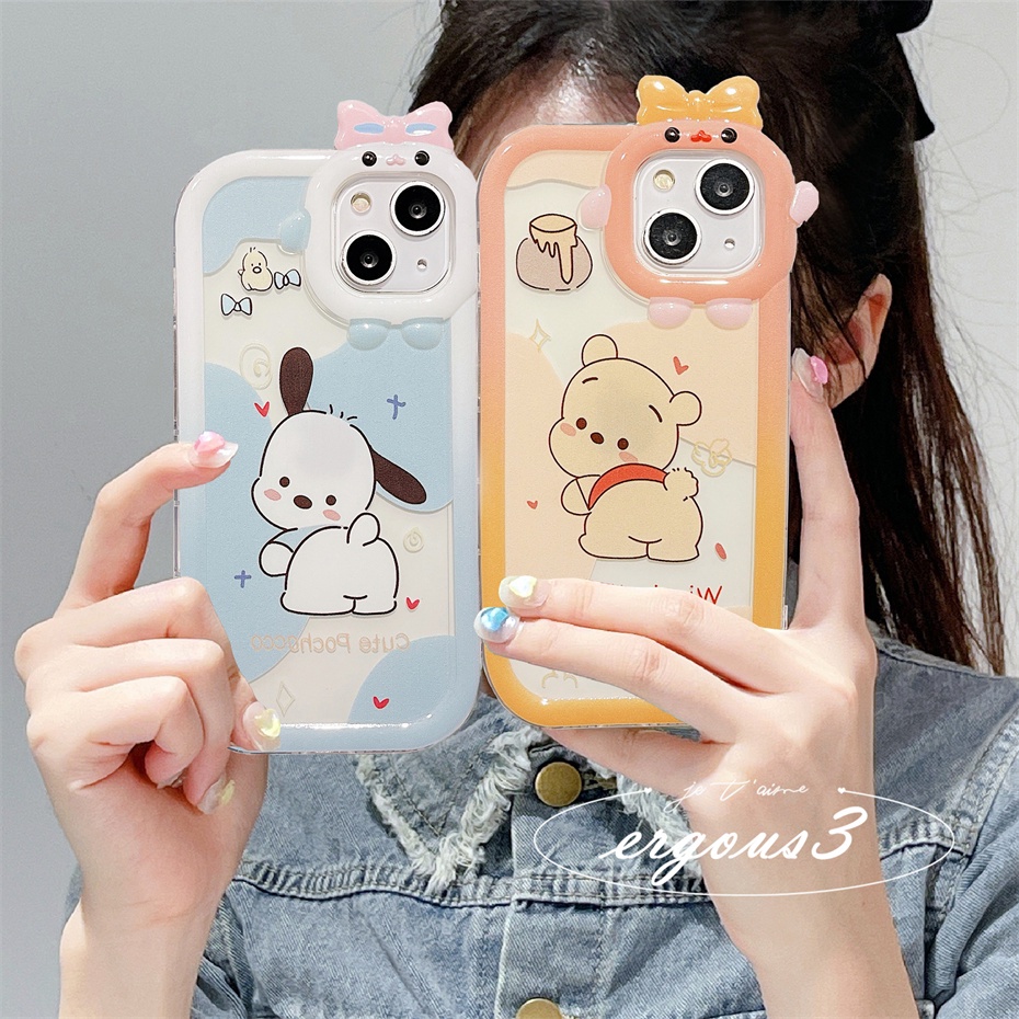 Ốp Điện Thoại Mềm Hình Gấu Pooh Và Pochacco Cho iPhone 14 13 12 11 Pro Max SE2020 X XR Xs Max 7 8 6 6s Plus