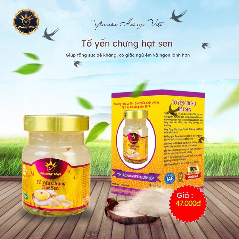 (MUA 10 TẶNG 1)TỔ YẾN CHƯNG HẠT SEN HOÀNG VIỆT NHA TRANG- KHÁNH HOÀ dung tích 70ml