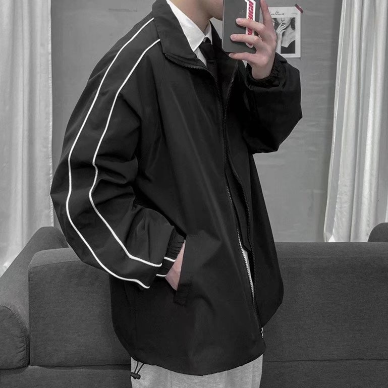 Áo Khoác Thể Thao Dáng Rộng Phong Cách Hàn Quốc Nhật Bản Thời Trang Thu Xuân Dành Cho Nam M-2XL 3 Màu Cá Tính
