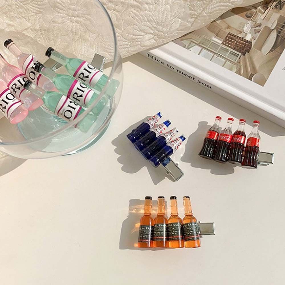 Kẹp tóc hình bình sữa/ chú vịt mini bằng nhựa resin nhiều màu phong cách Hàn Quốc cho nữ