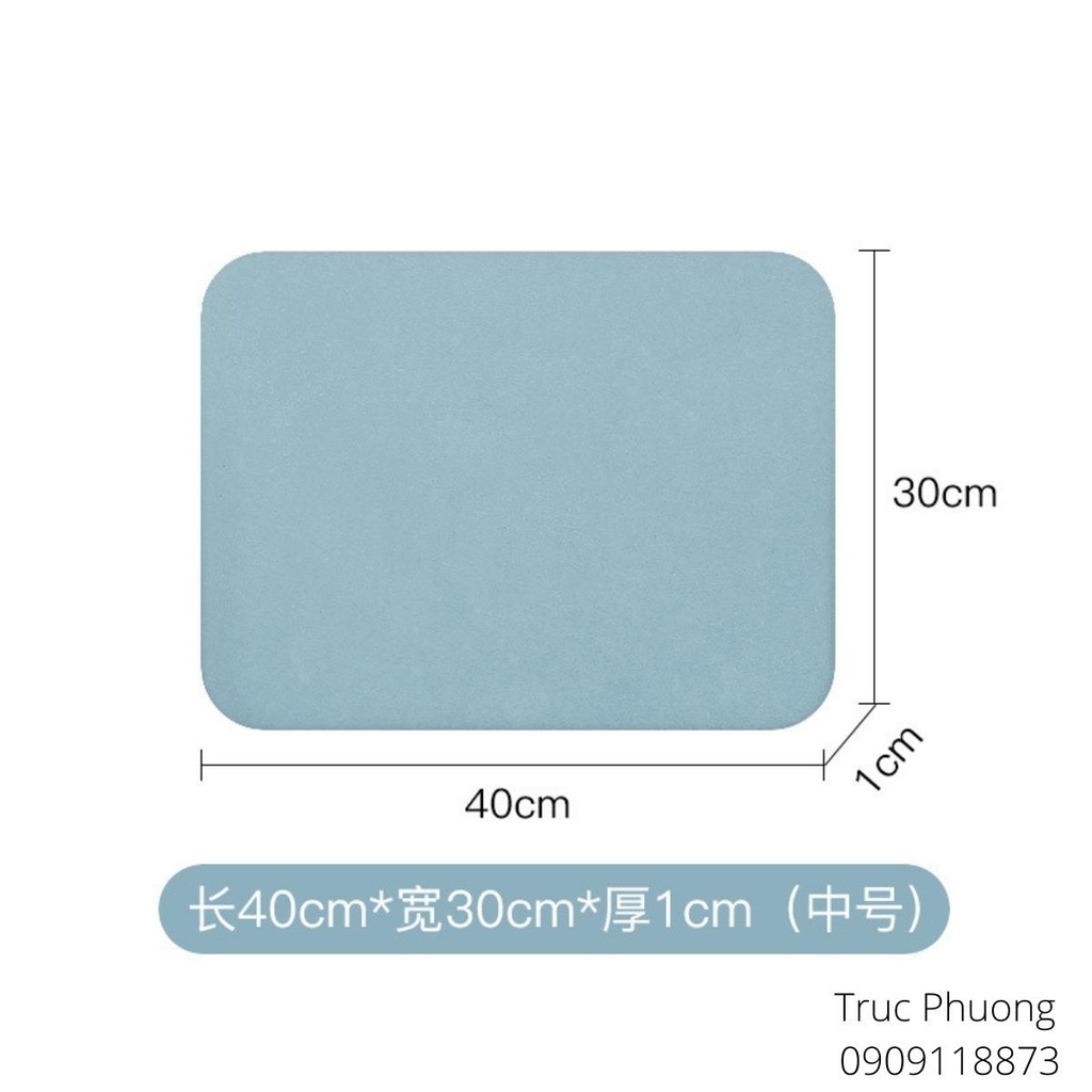 >Thảm đá siêu thấm, siêu hút nước nhà tắm hàng cao cấp kích thước 30x40cm tặng kèm miếng nhám vệ sinh thảm