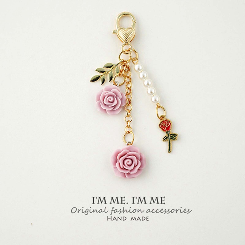 Ygt Móc Khóa acrylic Tráng Men Hình Hoa Hồng Dễ Thương Làm Thủ Công Cho Nữ