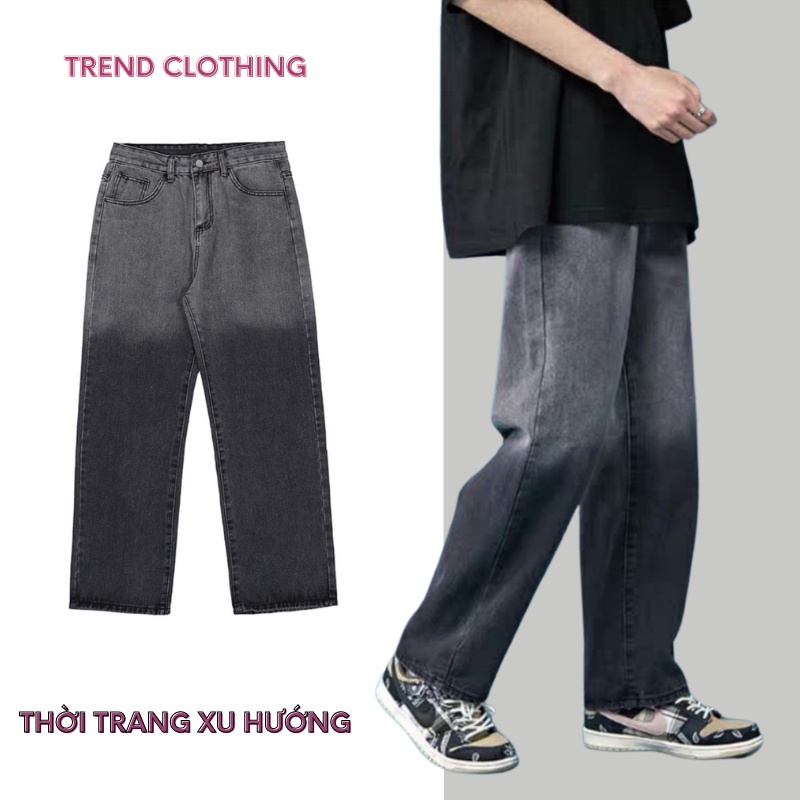 Quần Jeans Nam-Nữ, Quần Baggy tối mầu ống suông rộng  hottrend 2022-Trend Clothing!
