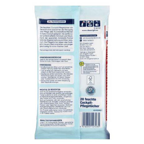 Khăn giấy ướt lau xe ô tô Denkmit Đức chuyên dụng lau kính chống mờ, nội thất ô tô - Gemizy Shop