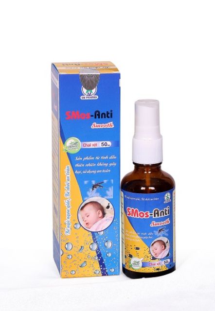 Xịt tinh dầu chống Muỗi (trẻ 3tháng tuổi) SMos- Anti: Bảo Vệ an toàn cho Bé 'chai( 50ml)